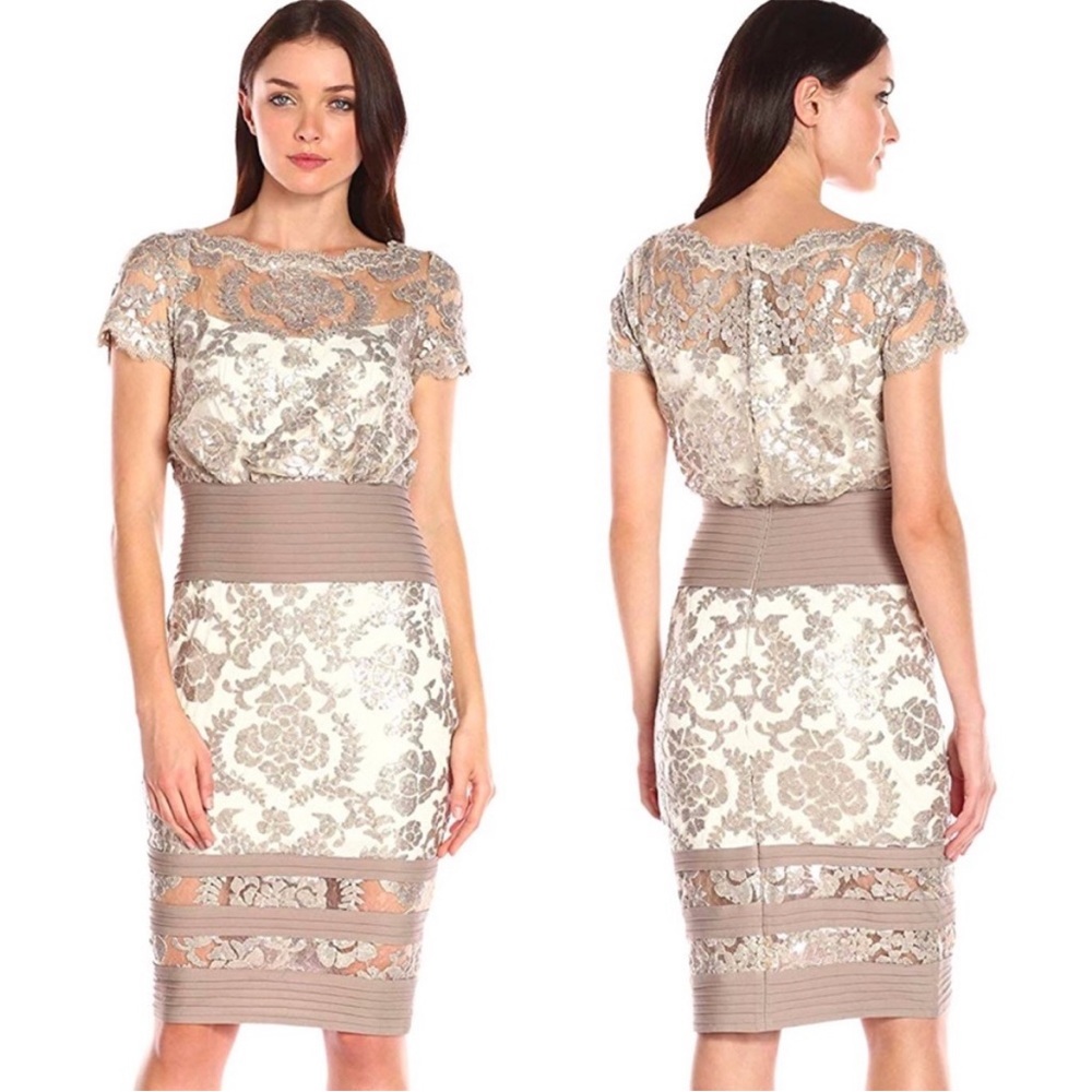 Tadashi Shoji Sequin Embroidered Blouson Dress. Size 18W
